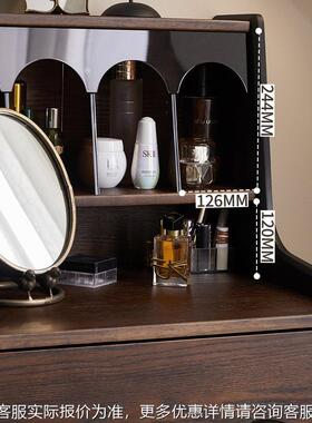 美式约现简代主卧纳双色实58054型木梳妆台 卧室小化妆桌 实木梳