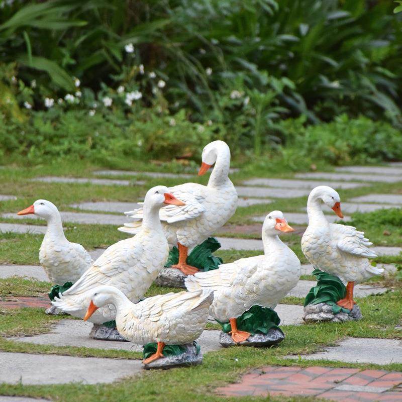 花园庭院装饰鸭子摆件户外水池造景仿真动物树脂别墅公园装饰布置