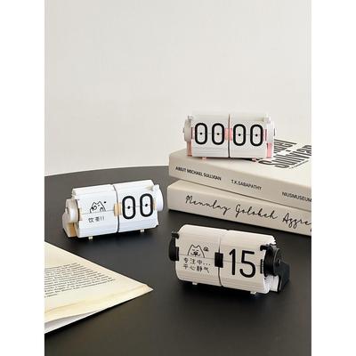 时光流响智能机械翻页时钟蓝牙自动调时座钟桌面闹钟计时钟表摆件