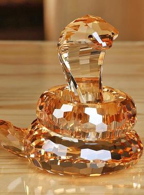 汽车摆件水晶蛇十二生肖动物车载摆件车上装饰用品 高档车内饰品