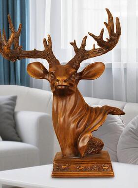 创意家居装饰品鹿头摆件简约现代客厅玄关电视柜摆设新居乔迁礼物