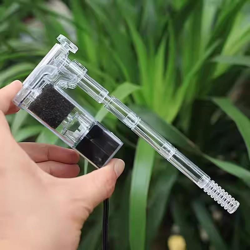 迷你斗鱼鱼缸过滤器小型插头挂壁式瀑布式水循环系统三合一水泵