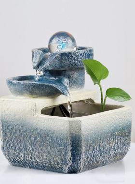 欧式小喷泉流水招财、创意个性摆件、家居装饰、风水轮礼品、桌面