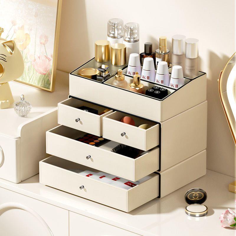 AKBK化妆品收纳盒化妆台护肤品桌面防尘首饰盒高级感大容量置物架