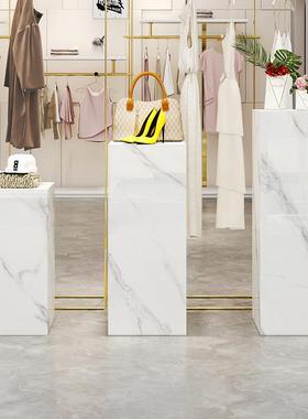 大理石雕塑台底座岩板电视柜旁边客厅摆件石材落地岩板花架摆台柱