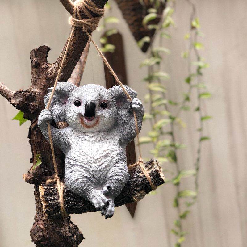 花园装饰庭院摆件树脂创意户外别墅阳台园艺景观树上装饰挂件考拉