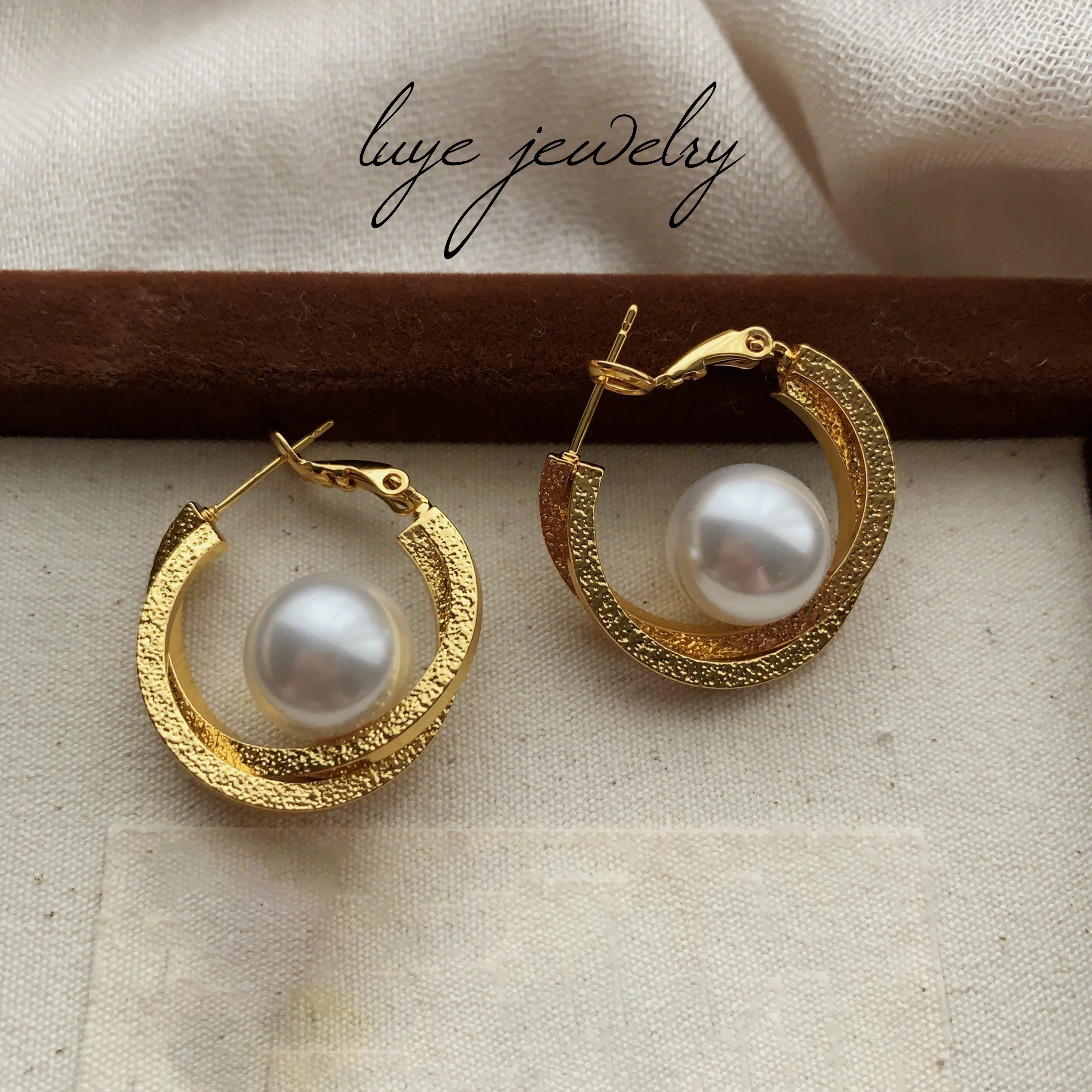 【金镀】双层金色环形包裹耳扣复古轻奢时尚小众高级日常百搭耳饰