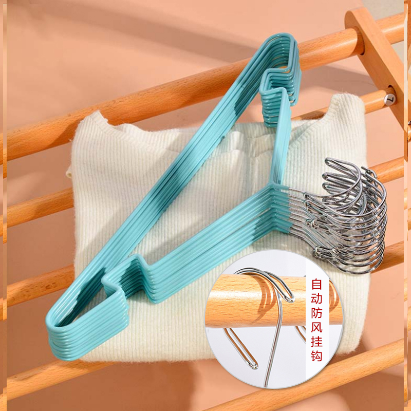 衣架防风自动封口固定卡扣防滑晾晒衣挂家用高层户V外晾晒衣撑宿