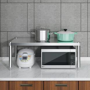 单层201不锈钢置物架简易家用多功能台面微波炉电器烤箱桌面架子