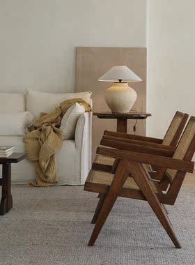 叕木/昌迪加尔休闲 椅 | pj椅实木藤编椅子阳台躺椅侘寂风中古家