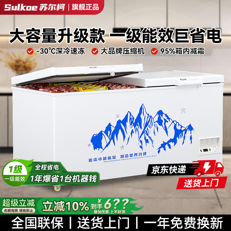 大容量冰柜商用冷藏展示柜速冻保鲜冰箱家用小型冷冻柜单温雪糕柜