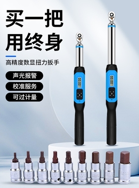 禾木长数显扭力扳手电子高精度力矩公斤自行车汽维修内六角压批头