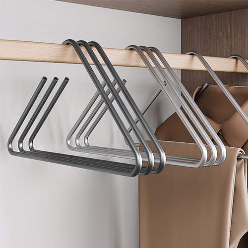 铝合金衣架实心家用挂衣三角形挂衣架展示衣撑轻奢高级晾衣架