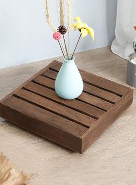 定制带轮底座滚轮托架花盆托盘大万向轮底可移动AXD实木长形加厚