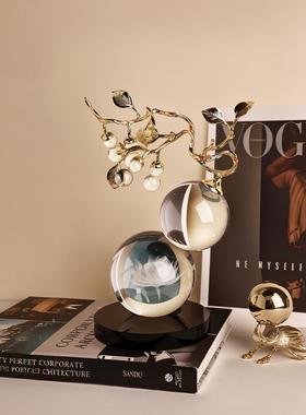 汉美轻奢高档水贝晶葫芦乔招财摆件25071701客搬厅玄关电视柜饰品