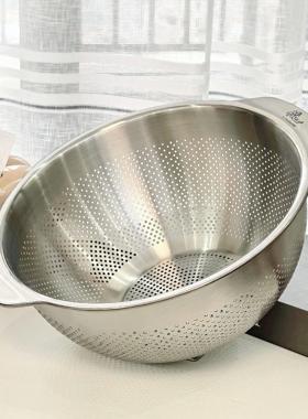 504不锈钢沥水篮洗3菜盆ZVD滤水篮厨房水果篮盆洗米筛淘漏米篮2cm