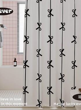 淋韩WSI式高装档浴室浴帘防水防霉套免打隔孔洗澡卫生间断门帘布