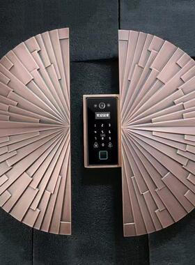 办OXI锁门智能门公锁别实木双开滑盖密码指纹墅欧式轻奢拉手防盗