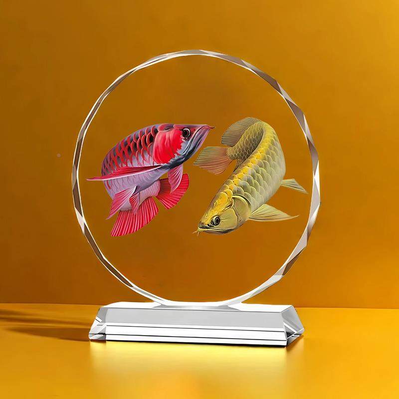 双鱼酒招财SLG水晶摆饰迁开业客厅办公室柜乔装饰吉祥富贵龙有余