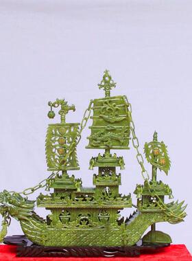 60厘米双头精工玉居雕龙船客摆件一帆风顺家现代厅饰品SVS工艺礼