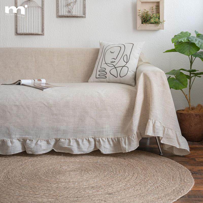 沐野 in棉麻发盖布侘风寂沙四季通用印花盖全巾s沙ZVT发垫套罩全