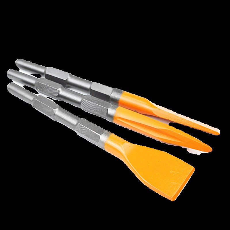 电镐尖扁凿子钻头冲击镐头六角柄墙壁开槽混凝土加长加宽铲镐钎