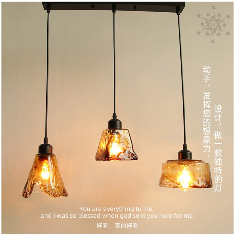 3头4头5头长盘创意多头E27灯座 吊灯吊线DIY餐厅长桌餐桌复古大气