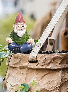 户外园林花园庭院草坪景观雕塑瑜伽小矮人幼儿园卡通装饰品摆件