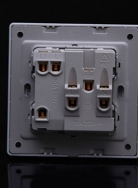 5孔带一开双控 墙壁开关插座86型暗装面板雅白色R8一开五孔双控