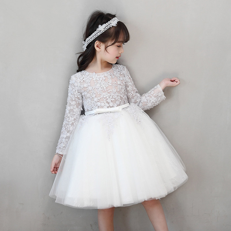 花童礼服公主裙女童蓬蓬纱生日走秀小主持人演出服儿童婚纱裙春夏