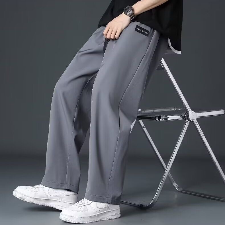 直筒休闲长裤子男款夏季薄款冰丝裤速干夏天外穿运动男裤2025新款