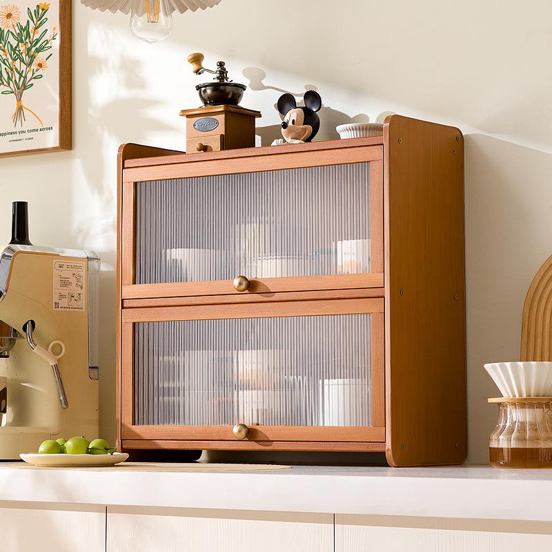 桌面收纳盒收纳柜茶具展示柜子餐具化妆品厨房水杯子置物架储物柜