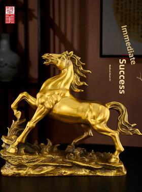 采购产品青铜马饰品，黄铜马成功，客厅入口大厅，十二生肖马饰品