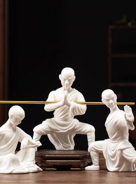 功夫小子陶瓷紫砂摆件中华武术少林武僧人物办公室装饰品家居摆件