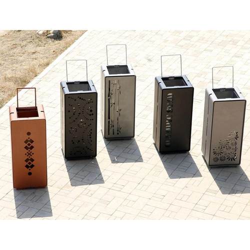 多图案镂空垃圾桶户外不锈钢商场电梯口售楼处果皮箱酒店垃圾箱