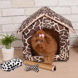 通用可拆洗猫窝封闭式 狗窝四季 别墅网红幼猫小型犬泰迪用品冬天