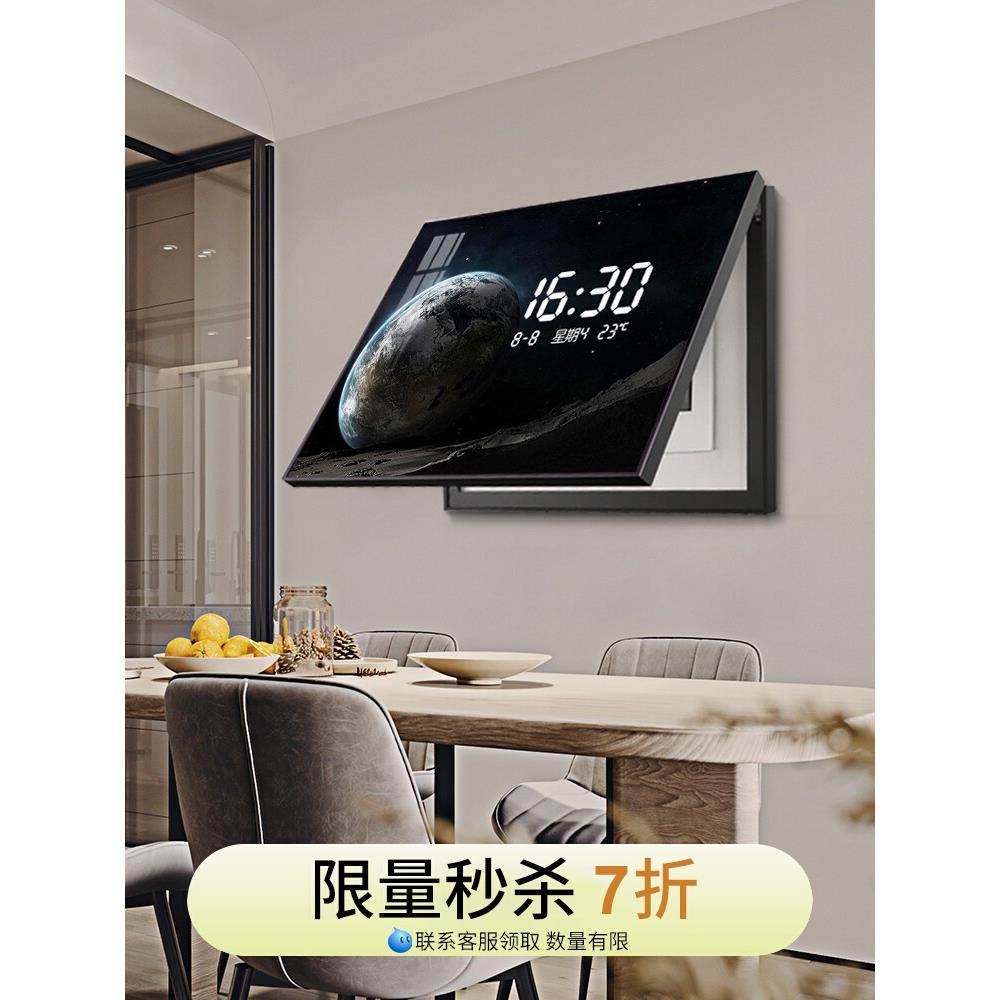 背靠金山电表箱装饰画轻奢led数显屏钟表挂钟餐厅遮挡配电箱挂画,家居饰品,现代装饰画,淘宝优惠券,粉丝福利购,淘宝优惠卷
