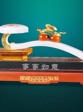 琉璃事事如意柿子工艺品客厅玄关书房办公桌面摆件乔迁商务送礼