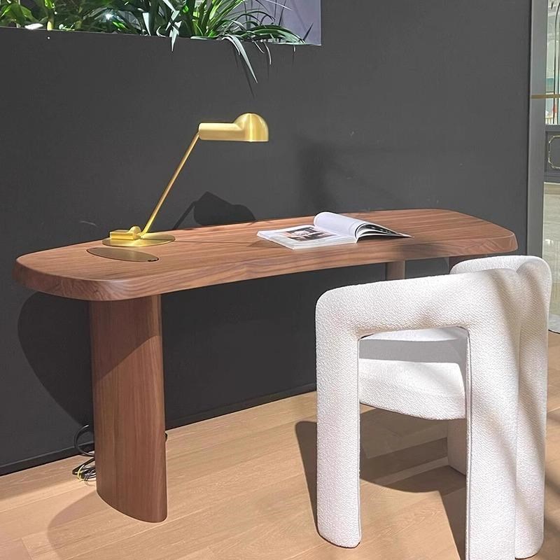 2024新款黑胡桃白蜡木书桌新中式简约写字桌书房酒店民宿办公室