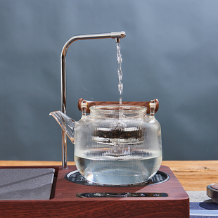 家用玻璃茶壶烧水小茶台 电陶炉煮茶器抽水茶盘一体全自动茶具套装