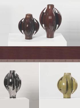 空合 创意现代陶瓷手作花瓶装饰品 餐厅茶室民宿艺术空间装点摆设