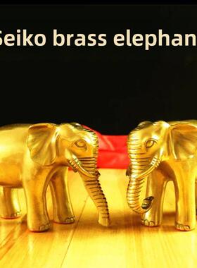 全铜黄铜大象饰品吸收大象对大象铜大象客厅工艺品铜大象家居摆设