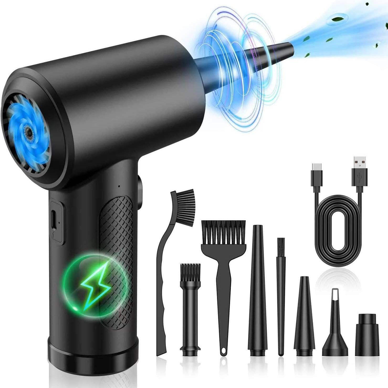 跨境暴力涡轮风扇便携式吹尘器多功能车载吸尘器无线电动暴力风扇