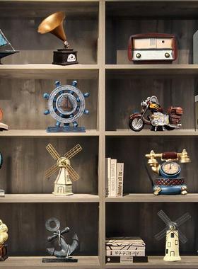 欧式覆古摆件留声机创意家居客厅办公室小摆设北欧书柜酒柜装饰品