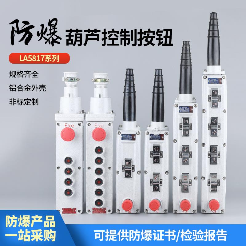 防爆电动葫芦控制按钮A5817升降启停6K/8K起重机行车防爆手柄开关