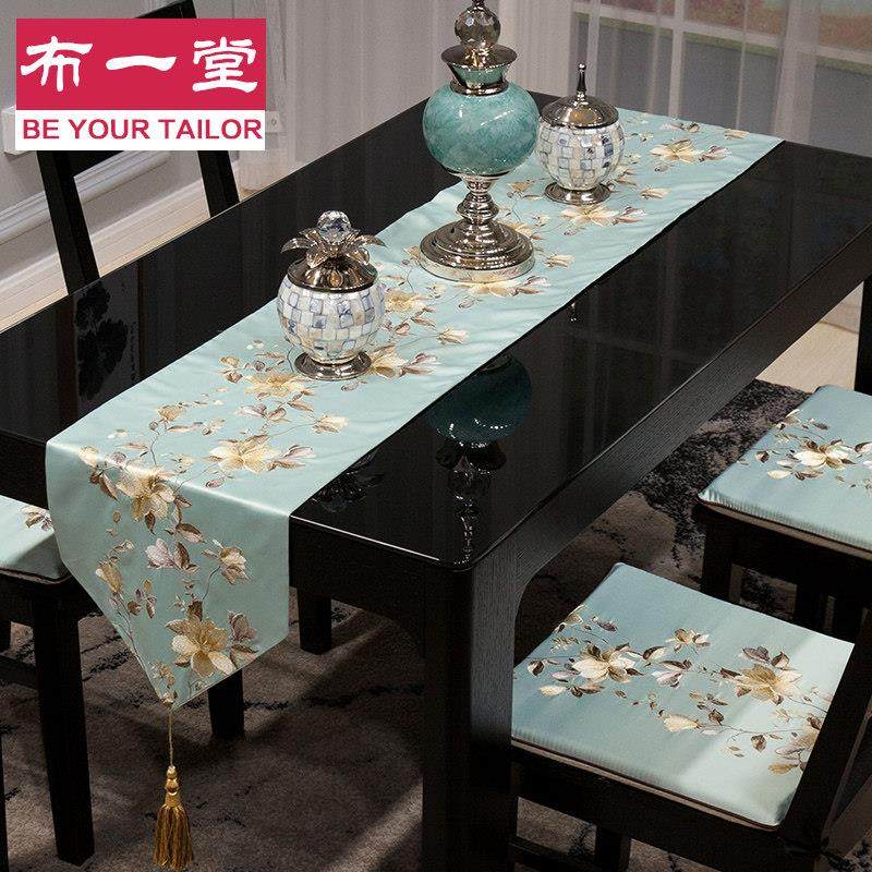 布一堂现代中式绣花餐桌旗布艺1032酒店茶几旗床旗电视柜旗床尾巾,居家布艺,桌旗,淘宝优惠券,粉丝福利购,淘宝优惠卷