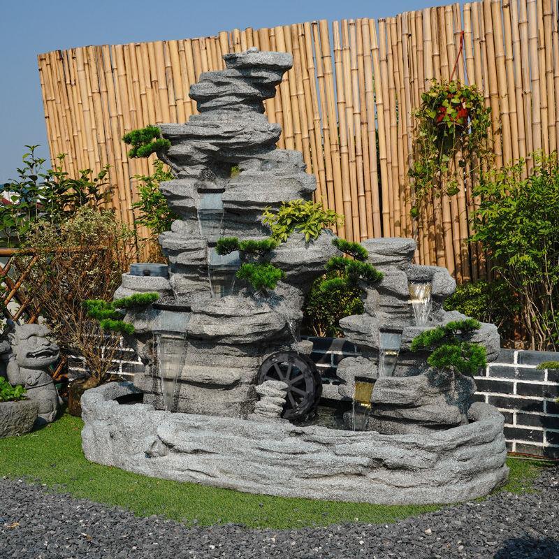 别墅花园假山流水喷泉庭院鱼池景观阳台造景办公室水循环落地摆件