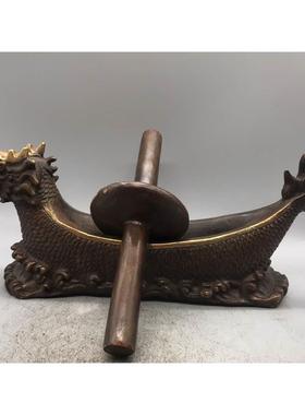龙头药碾子纯铜古代碾药机古玩中医馆摆件药店仿古老式铜药捻子