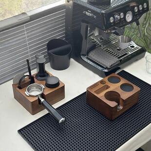 51/54mm咖啡压粉座手柄支撑架可调节多功能实木压粉底座58mm通用