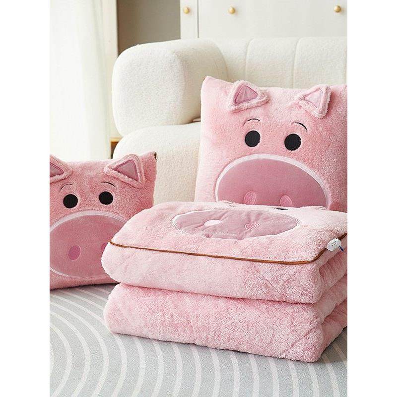 可爱粉猪折叠抱枕被子两用二合一加厚保暖冬季愤怒猫靠枕头毛毯子,居家布艺,抱枕被,淘宝优惠券,粉丝福利购,淘宝优惠卷